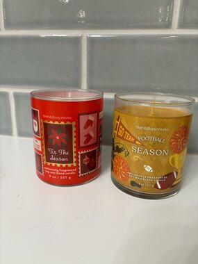 Bath & Body Works Holiday Candle Duo - new -football season and tis the season